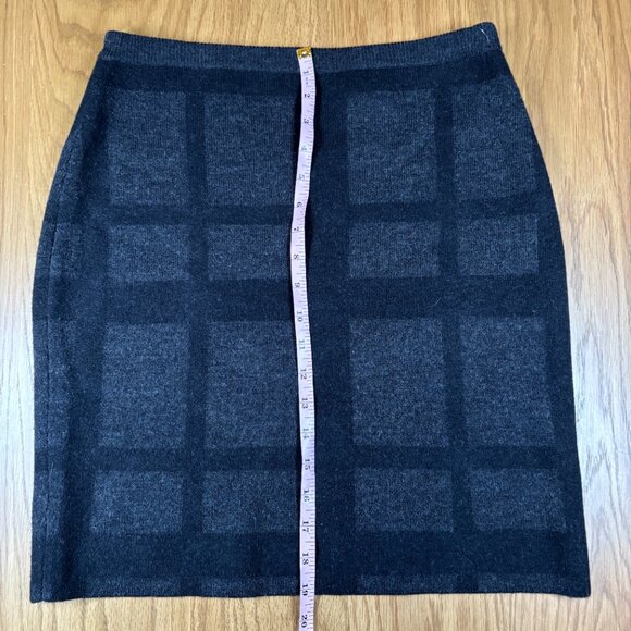 Eileen Fisher Merino Wool Windowpane Knit Pencil Skirt Gray – Women’s S - Picture 5 of 6
